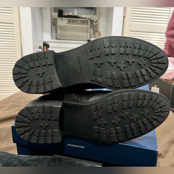 Cole Haan Salem Black Leather Triple Buckle Knee High Riding Boots - Picture 3 of 8